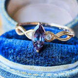 【アレキタイプ】天然カラーチェンジガーネット 天然ダイヤモンド リング