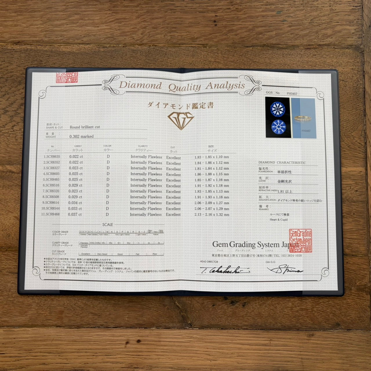 【特別なハフエタ】天然ダイヤモンド D-IF-EX/H＆C ハーフエタニティリング 18金