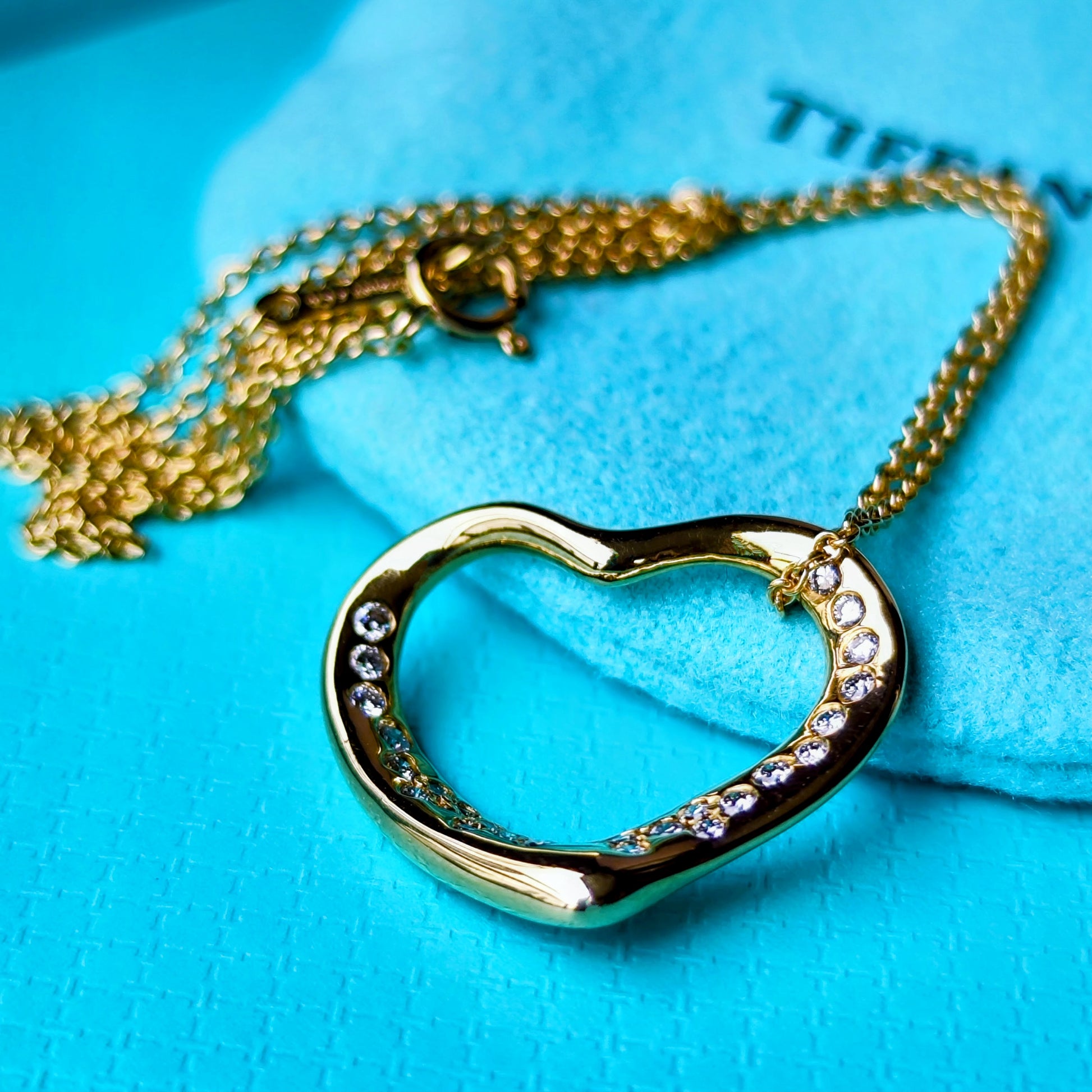 TIFFANY &Co ティファニー オープンハート ダイヤモンド １８金YG ネックレス