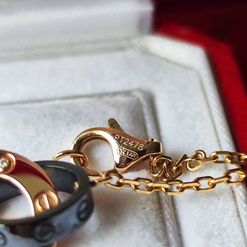 Cartier カルティエ  ベビーラブ セラミック ダイヤモンド ブレスレット 18金PG