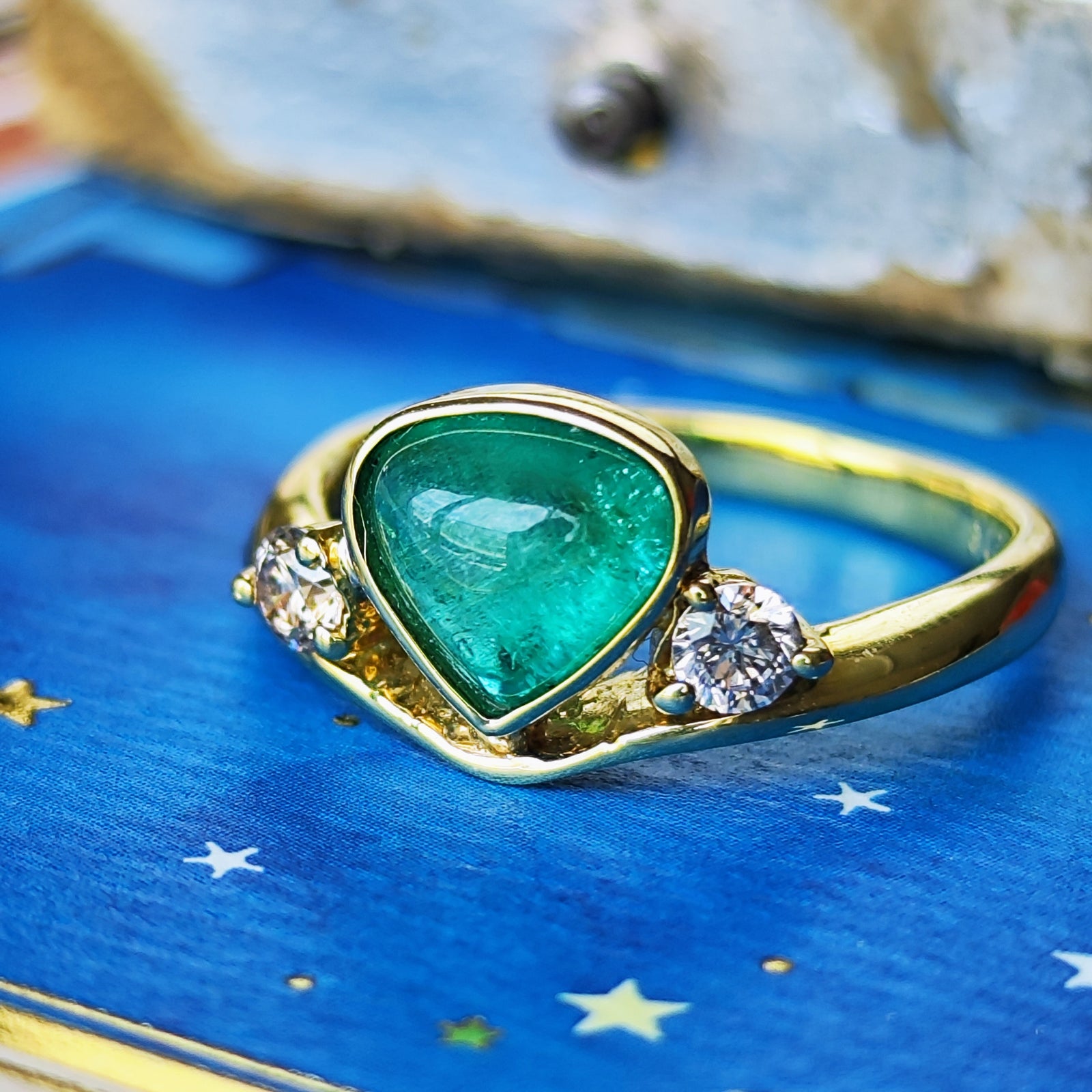 パライバトルマリン 天然石 2個セット 1.42ct 美しいグリーン さみしく