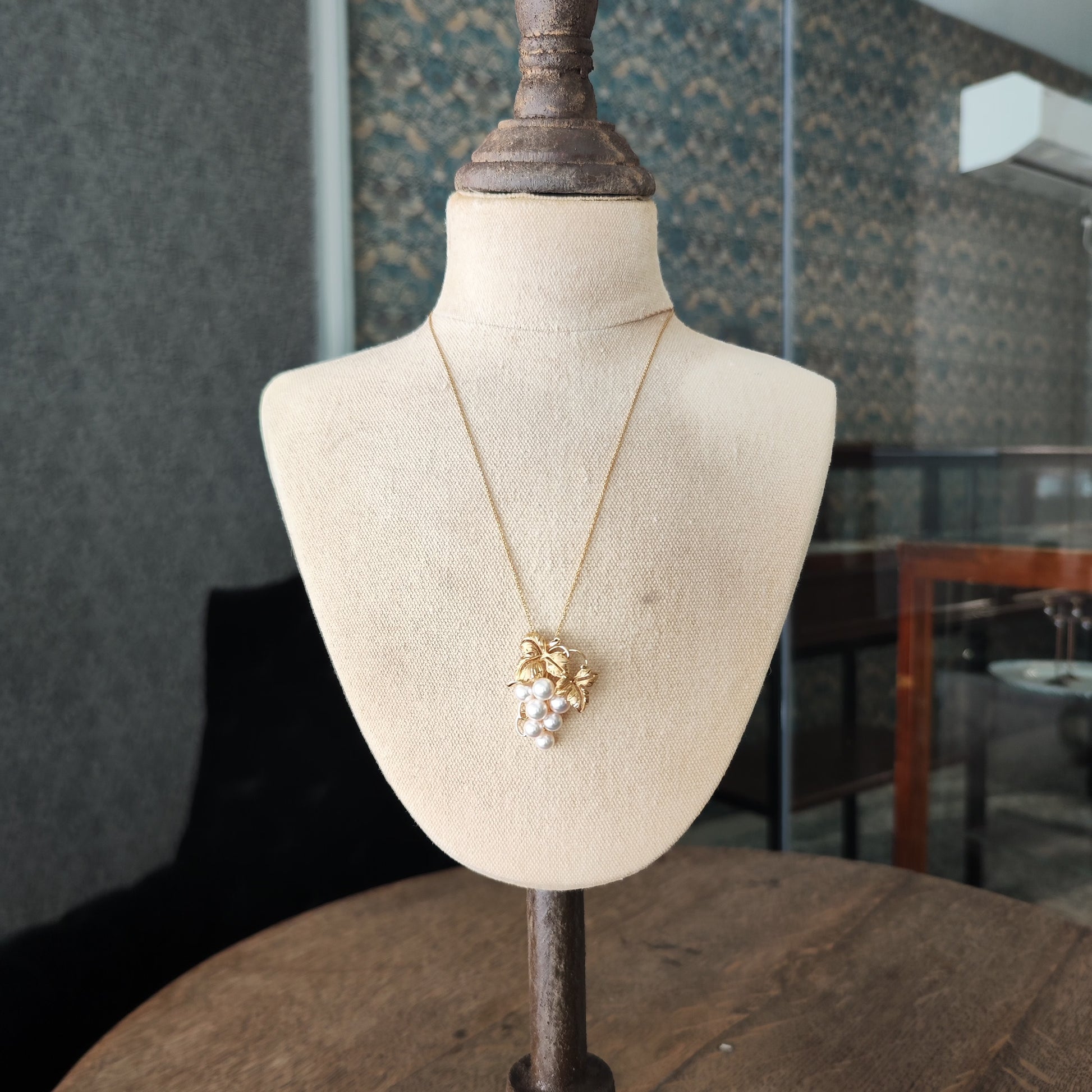 MIKIMOTO ミキモト あこや真珠 葡萄のモチーフ ペンダントトップ ヴィンテージ