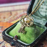 MIKIMOTO ミキモト 鍵のモチーフ あこや真珠 ネックレス
