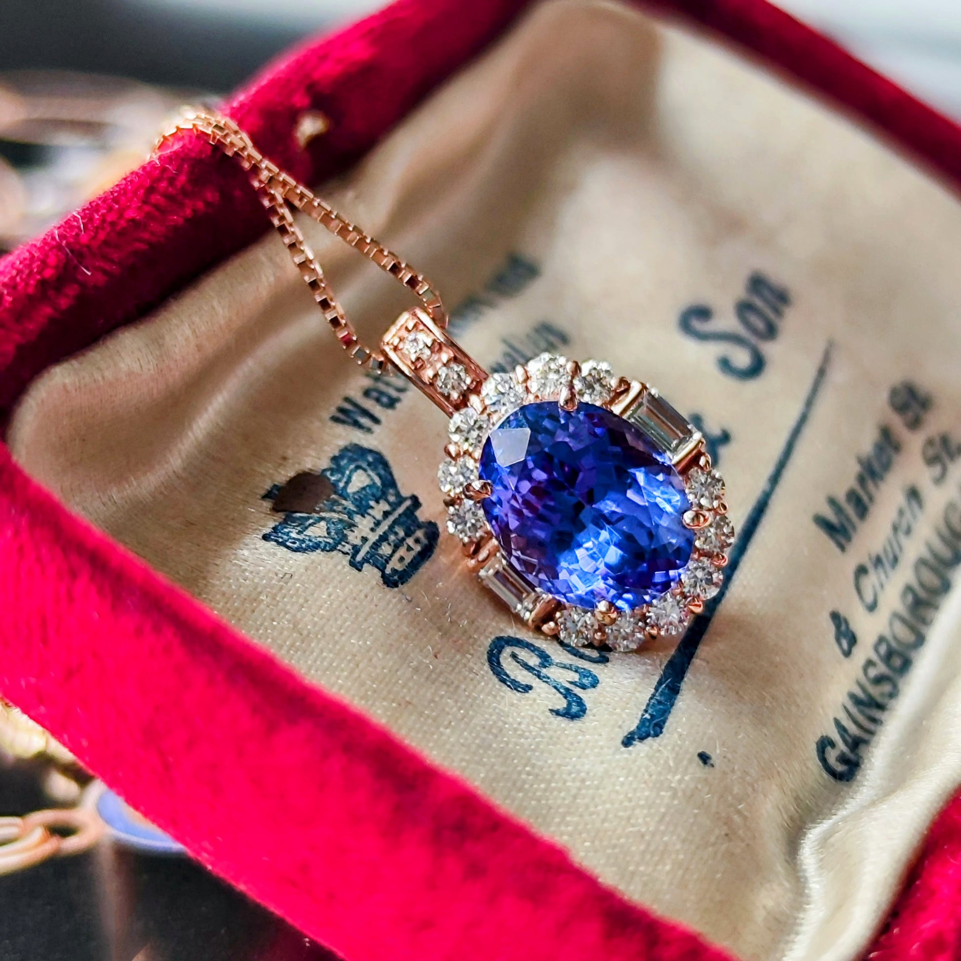天然タンザナイト 2.34ct 天然ダイヤモンド ネックレス