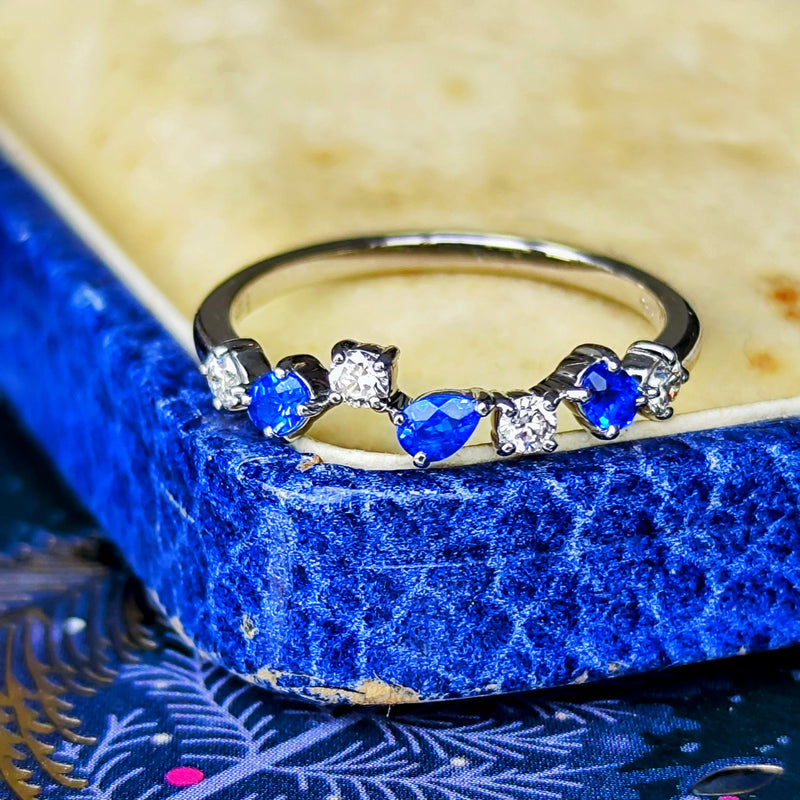 天然アウイナイト 天然ダイヤモンド プラチナリング