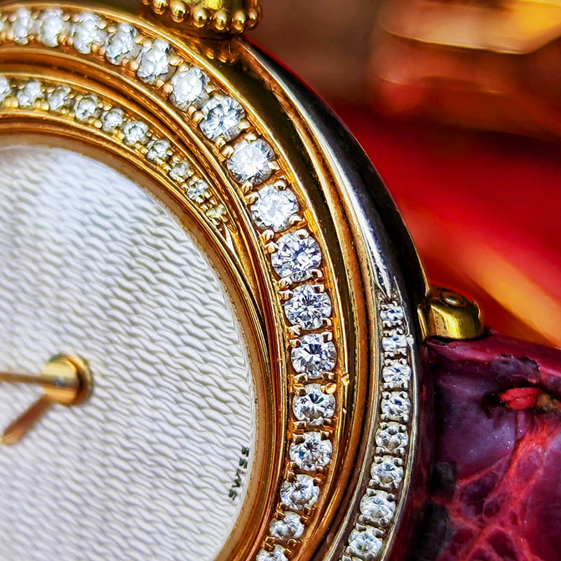 【金無垢】Cartier カルティエ トリニティ純正ダイヤモンド 18金無垢 クォーツ腕時計