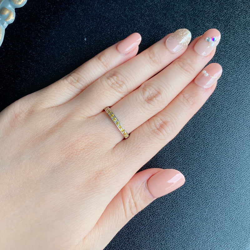 【イエローダイヤ】天然ダイヤモンド ハーフエタニティリング