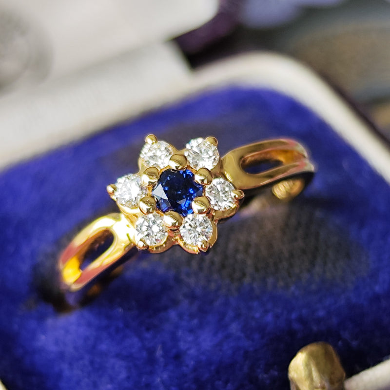 MIKIMOTO ミキモト 天然サファイア 天然ダイヤモンド リング