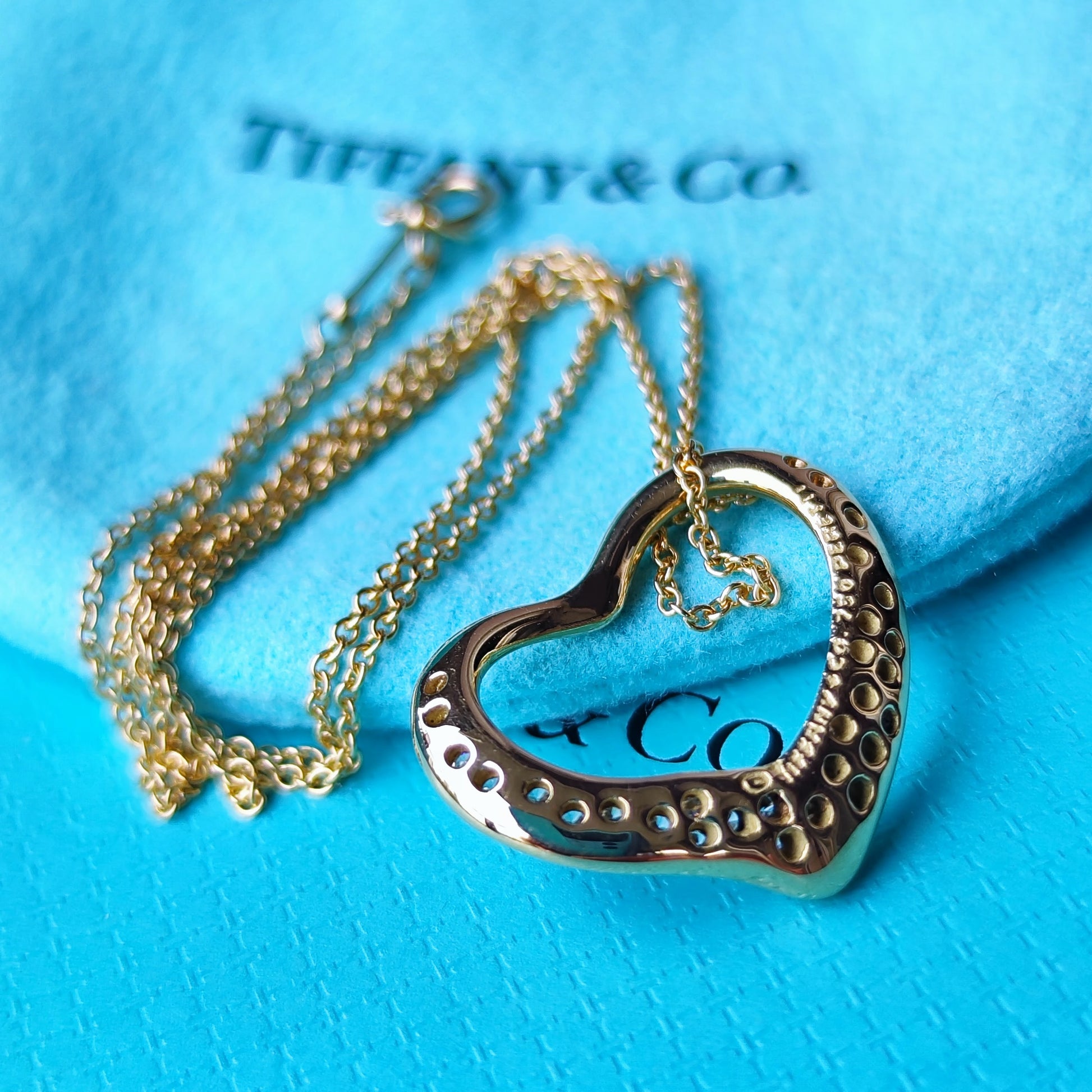 TIFFANY &Co ティファニー オープンハート ダイヤモンド １８金YG ネックレス