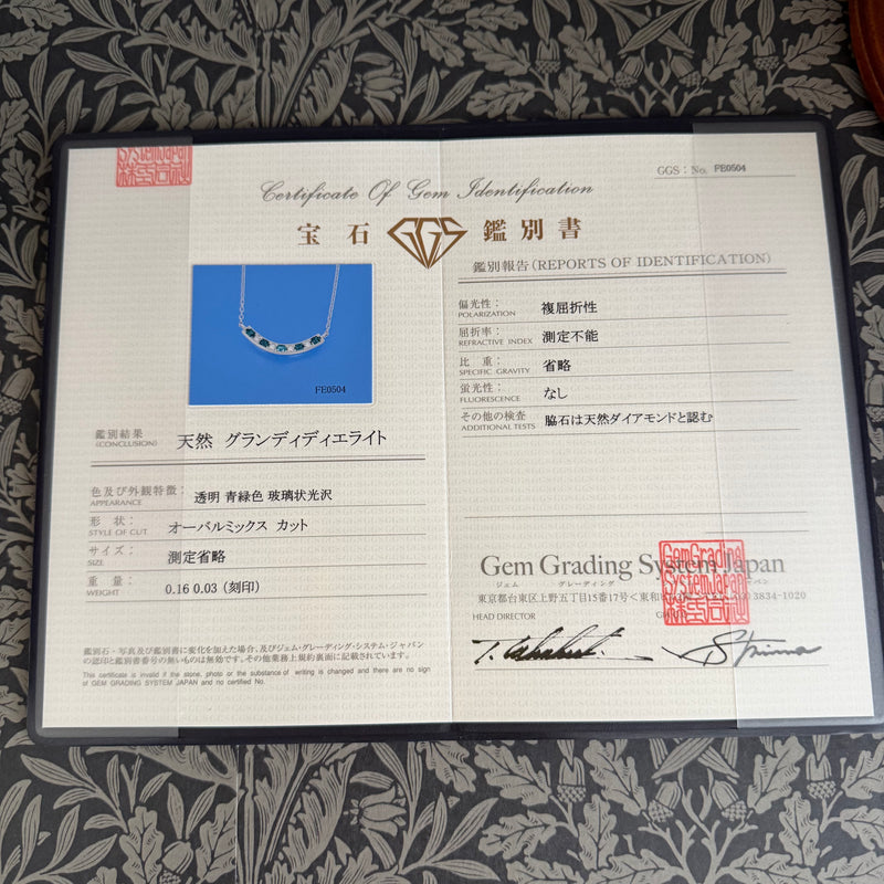 【初期の頃のルース】天然グランディディエライト 天然ダイヤモンド ネックレス