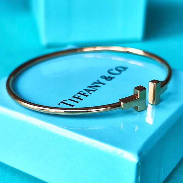 TIFFANY &Co ティファニー Tワイヤー バングル 18金PG