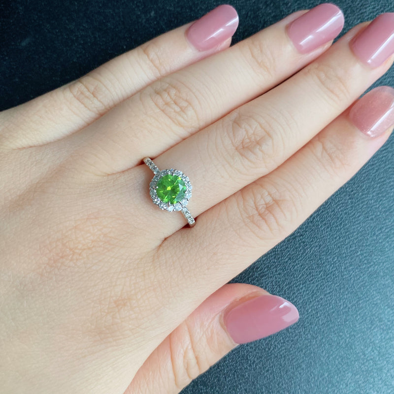 【大粒 1.12ct】天然デマントイドガーネット 天然ダイヤモンド リング