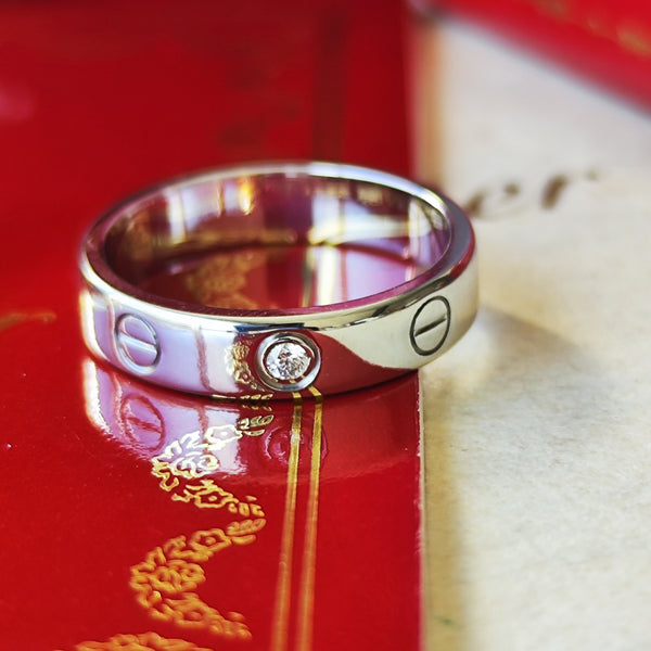 Cartier カルティエ ミニラブリング ダイヤモンド 18金WG 9号