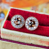 天然アンダリュサイト 天然ダイヤモンド ピアス 18金PG