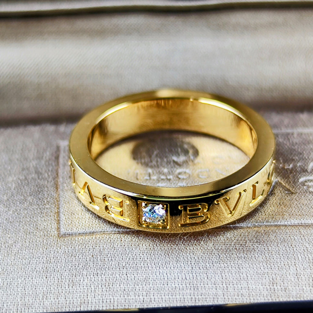 BVLGARI ブルガリ B-ZERO1 ビーゼロワン エッセンシャルリング ダイヤ 18金YG