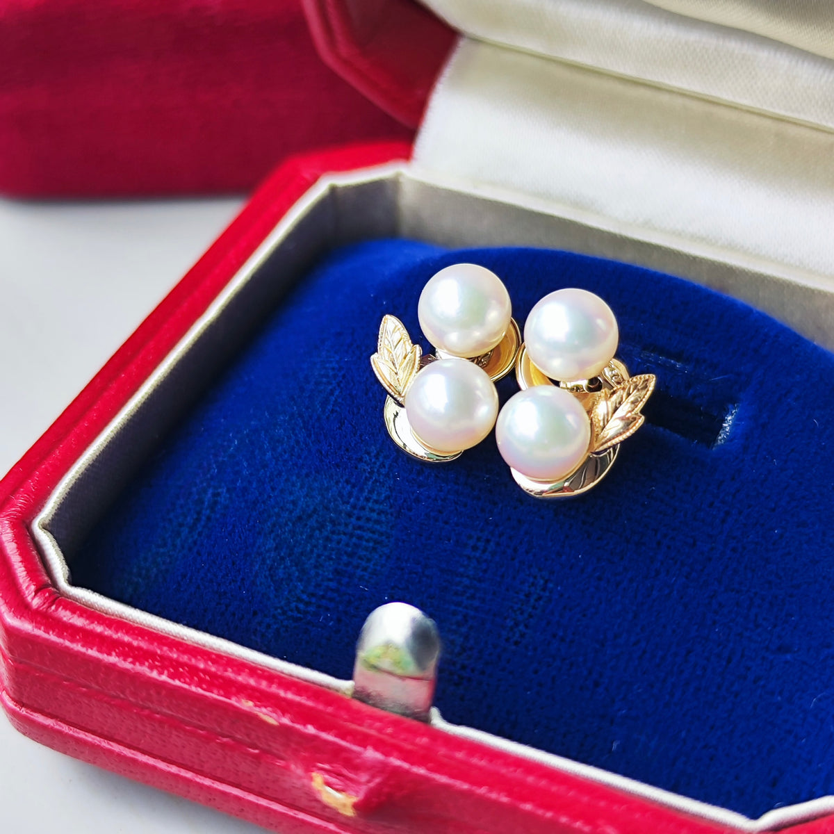 [Vintage MIKIMOTO] MIKIMOTO Akoya Pearl 14K Gold Earrings