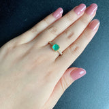 【シュガーローフ】天然エメラルド 天然ダイヤモンドリング