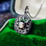 【魅惑の黒い宝石】天然ブラックスターサファイア 天然ブラックダイヤモンド ネックレス