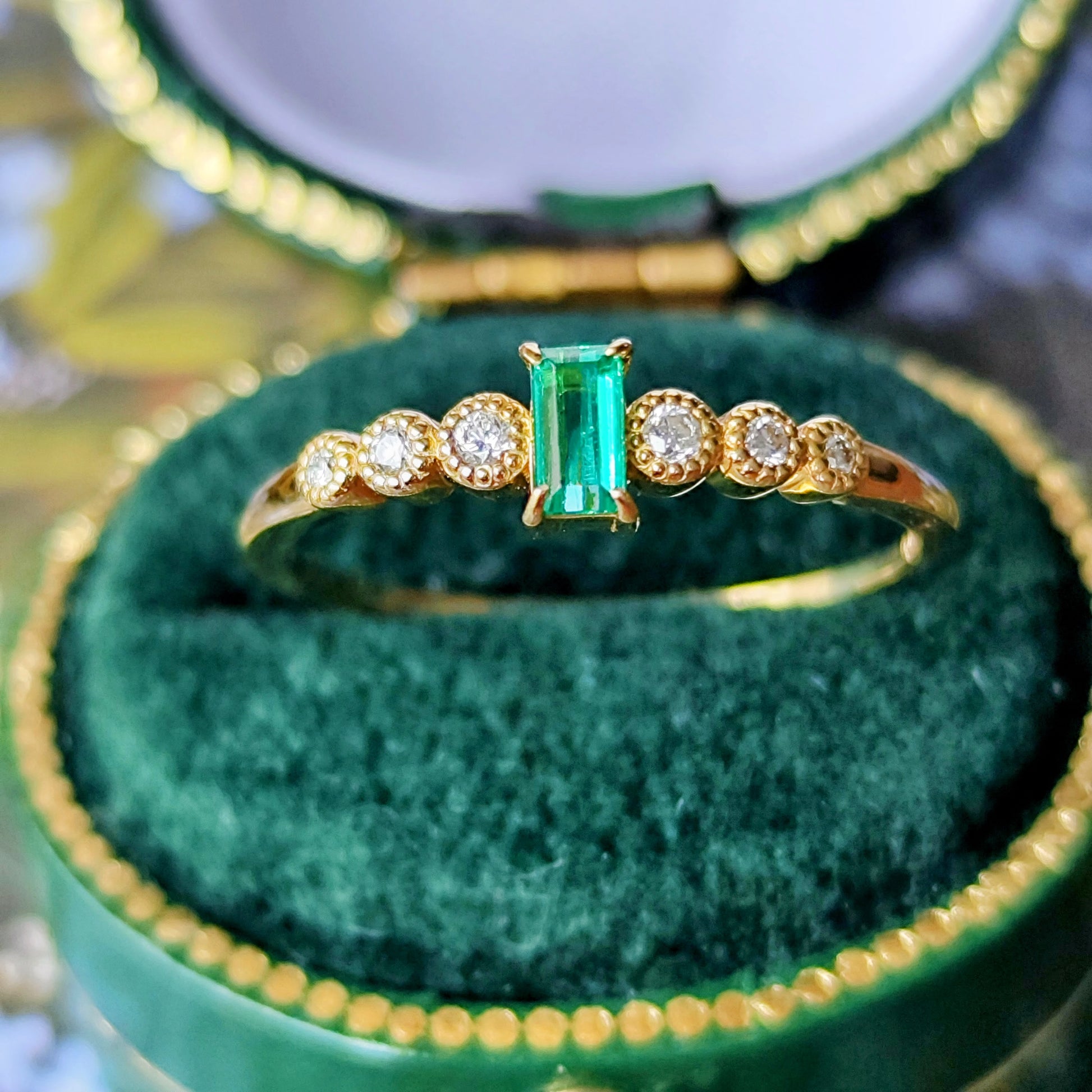 【コロンビア産】天然エメラルド 天然ダイヤモンド リング