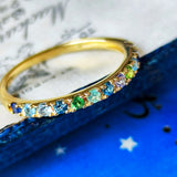 天然石 マルチカラーリング 18金