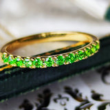 天然デマントイドガーネット ハーフエタニティリング 18金