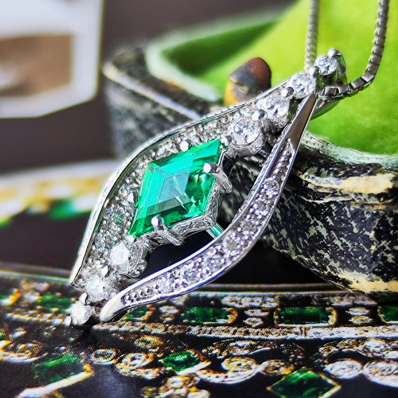 【ロシア産 ノンオイル】天然エメラルド 天然ダイヤモンド ネックレス GIA