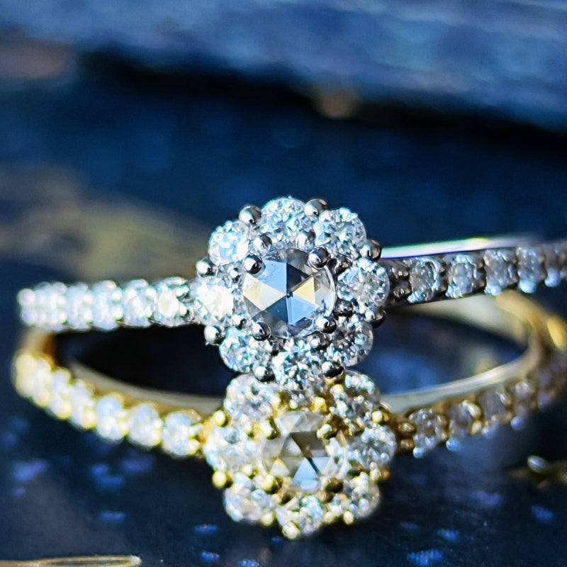 【ローズカット】天然ダイヤモンド 0.30ct 18金リング