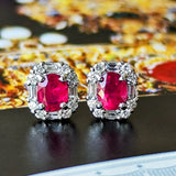 天然ルビー 天然ダイヤモンド ピアス