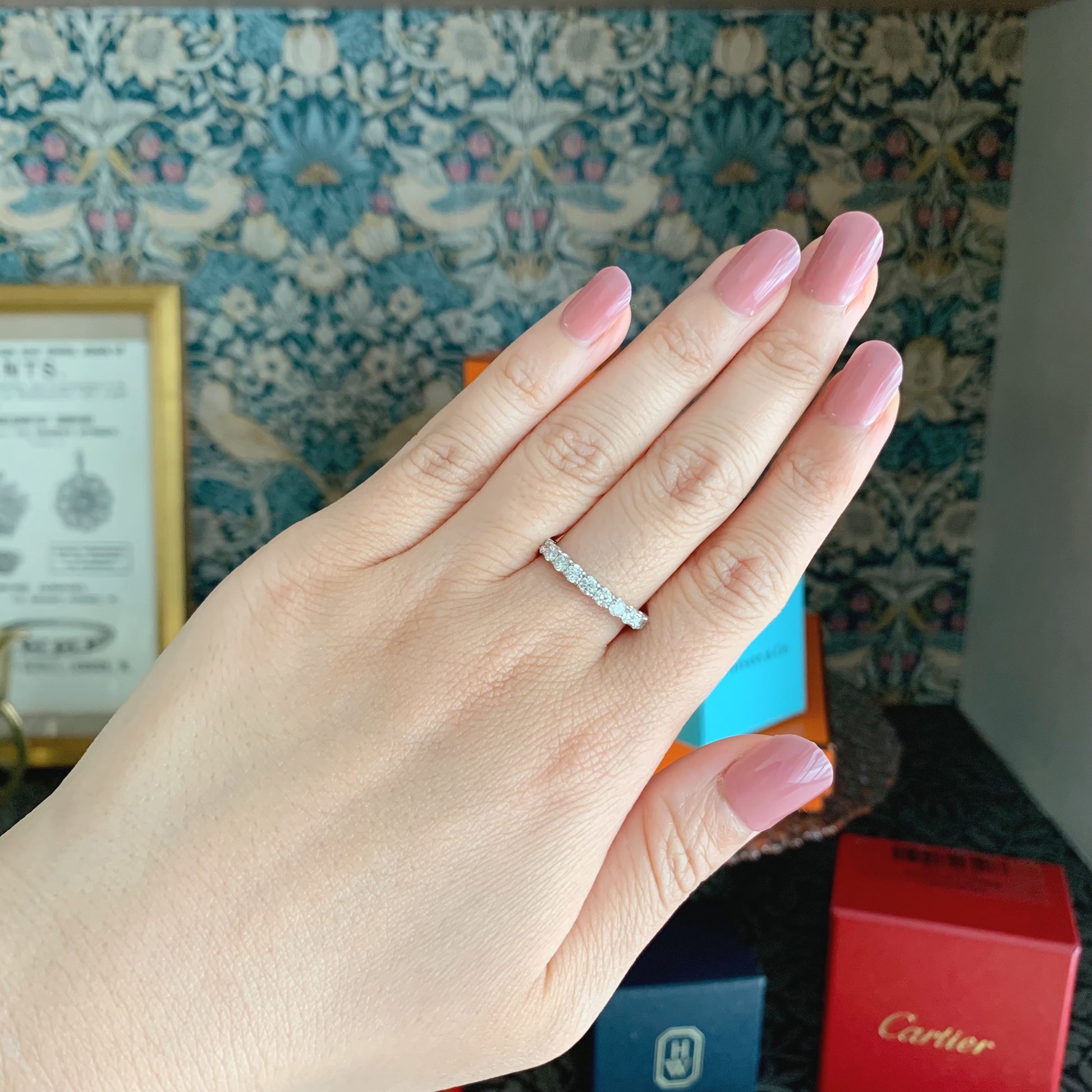 【全石ハート&キューピッド】天然ダイヤモンド 15石 ハーフエタニティリング プラチナ