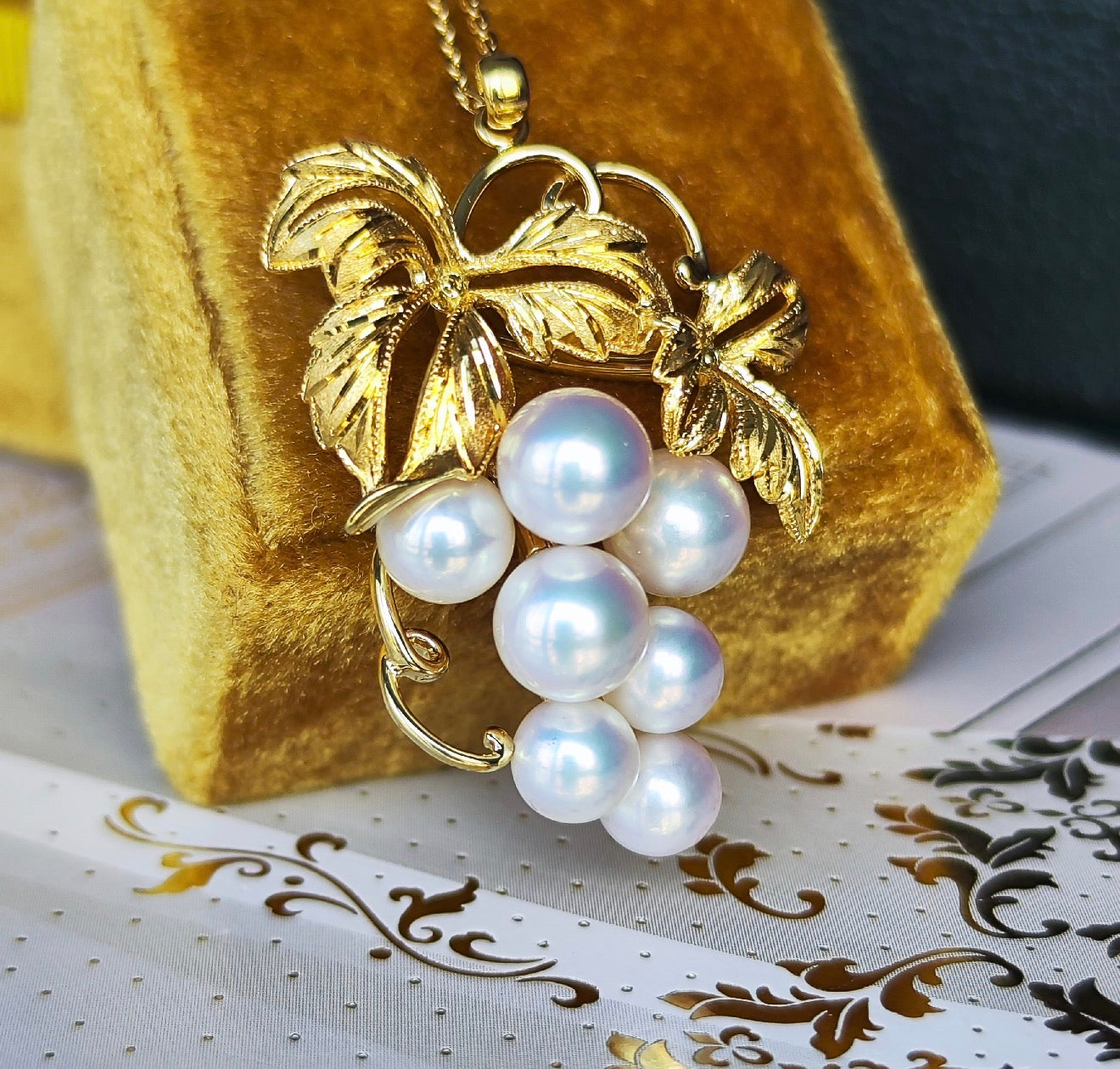 MIKIMOTO ミキモト あこや真珠 葡萄 ネックレス 18金