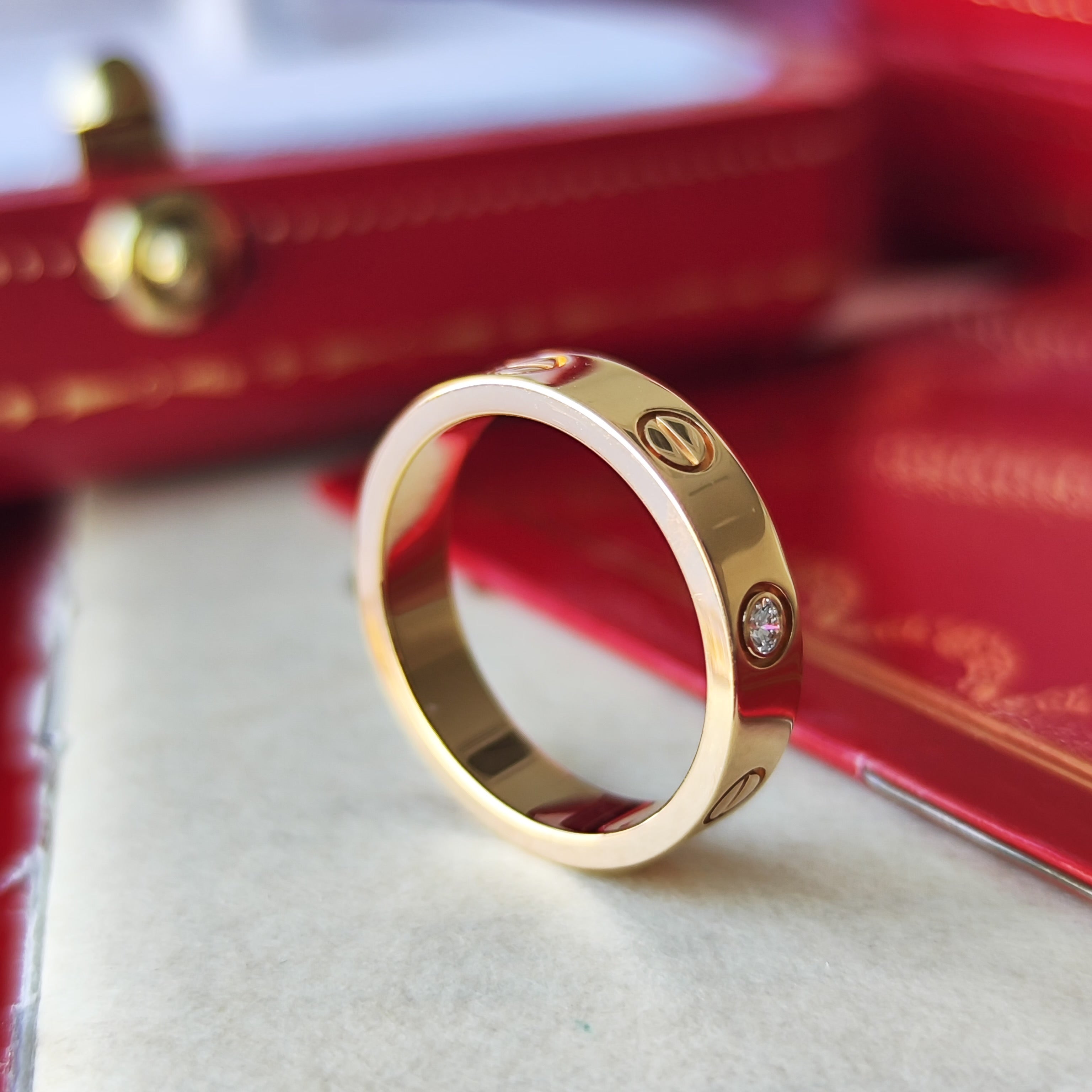 カルティエ Cartier ミニラブリング 3列 ダイヤモンド k18 #49 Cartier（カルティエ） 美品 ミニラブリング 3列 アフターダイヤモンド