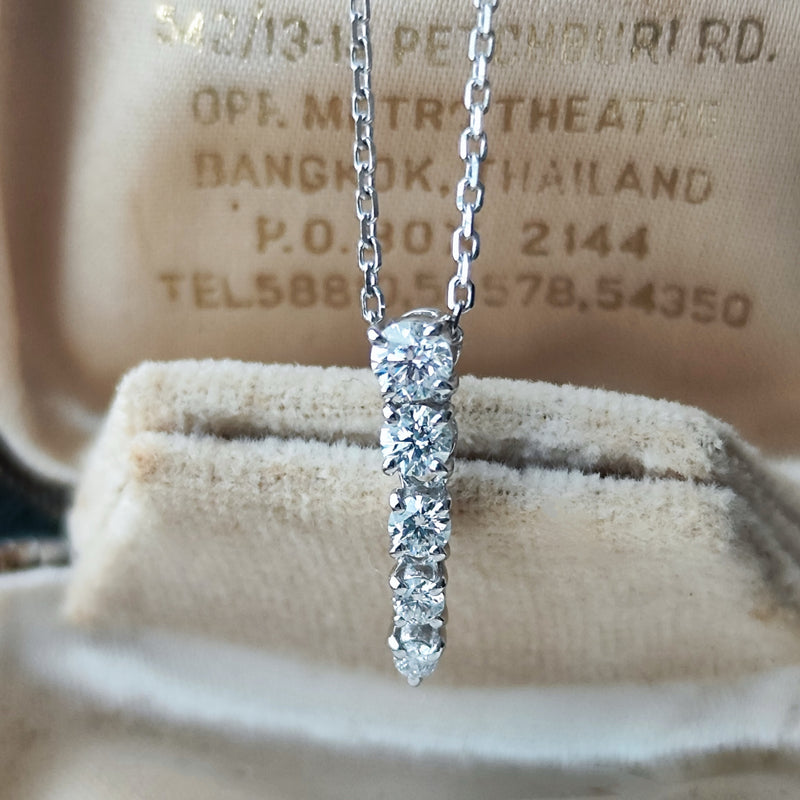 MIKIMOTO ミキモト ダイヤモンド グラデーションネックレス 18金WG