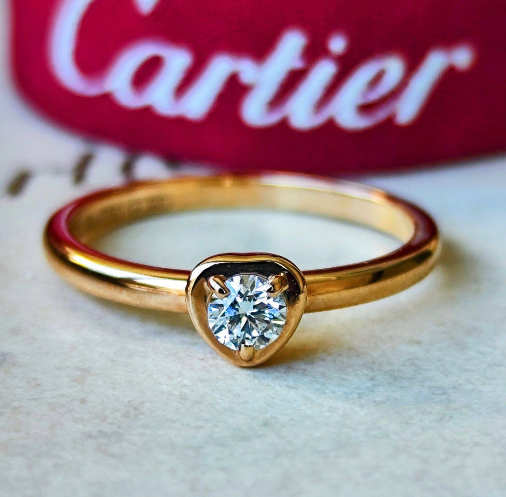 Cartier カルティエ ディアマンレジェ
ドゥハート ダイヤモンドリング 18金PG 49