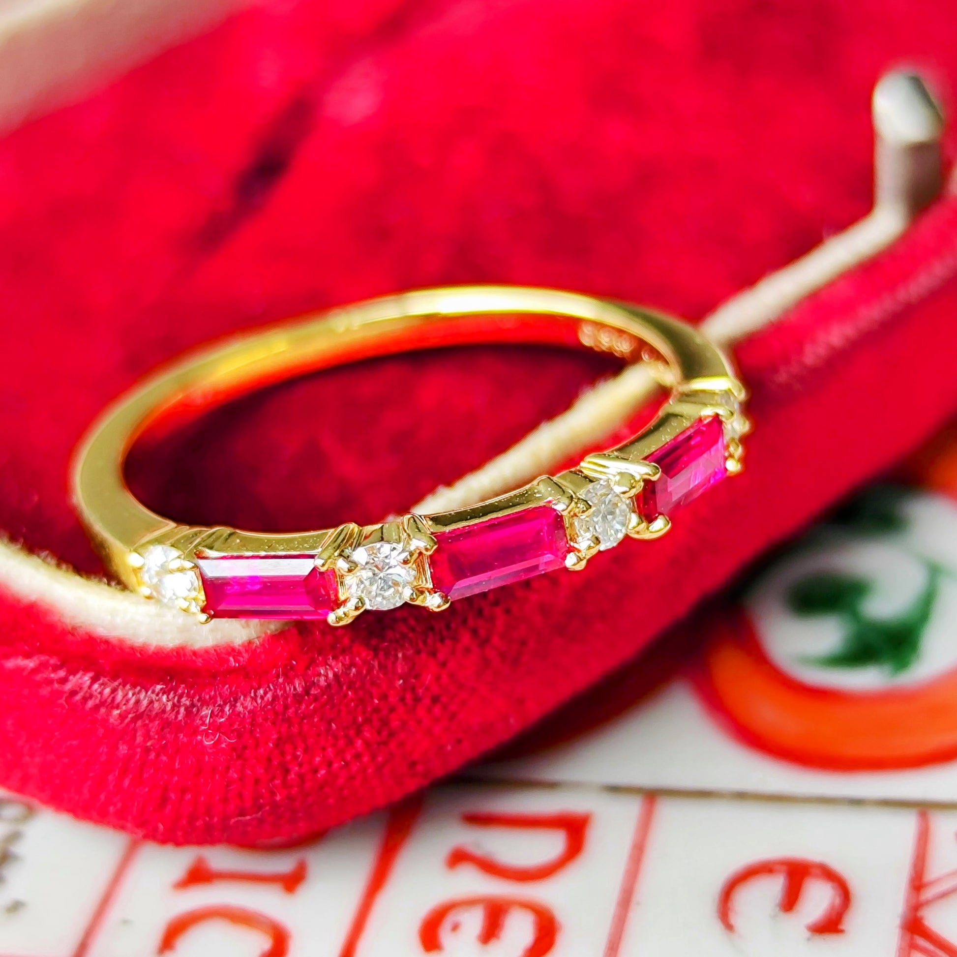 【非加熱 ピジョンブラッド】天然ルビー 天然ダイヤモンド 18金リング