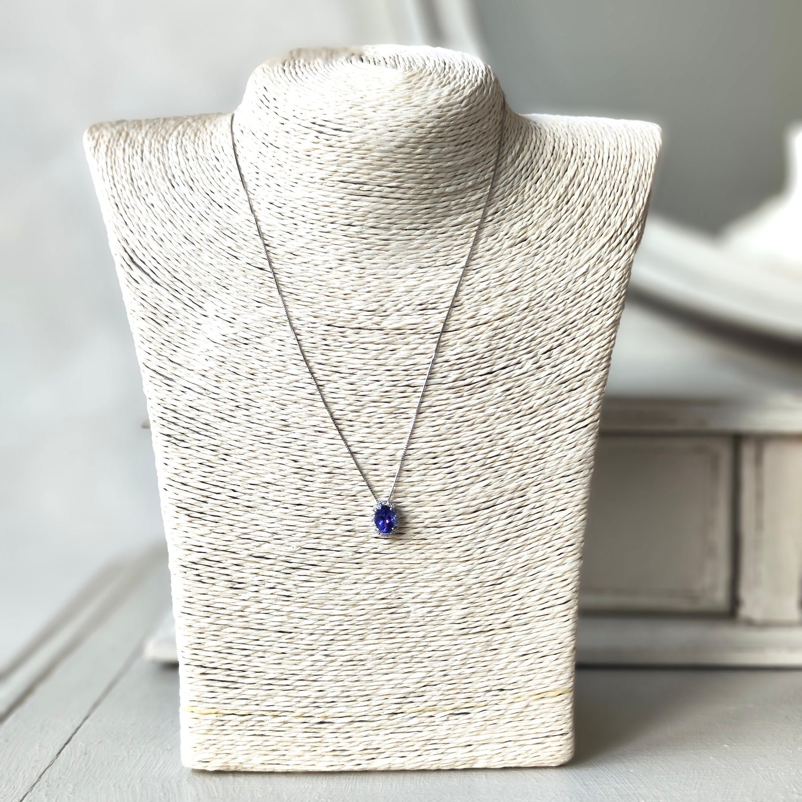 Pt950天然タンザナイト1.14ct ダイヤ付ネックレス 約45cm 楽天市場