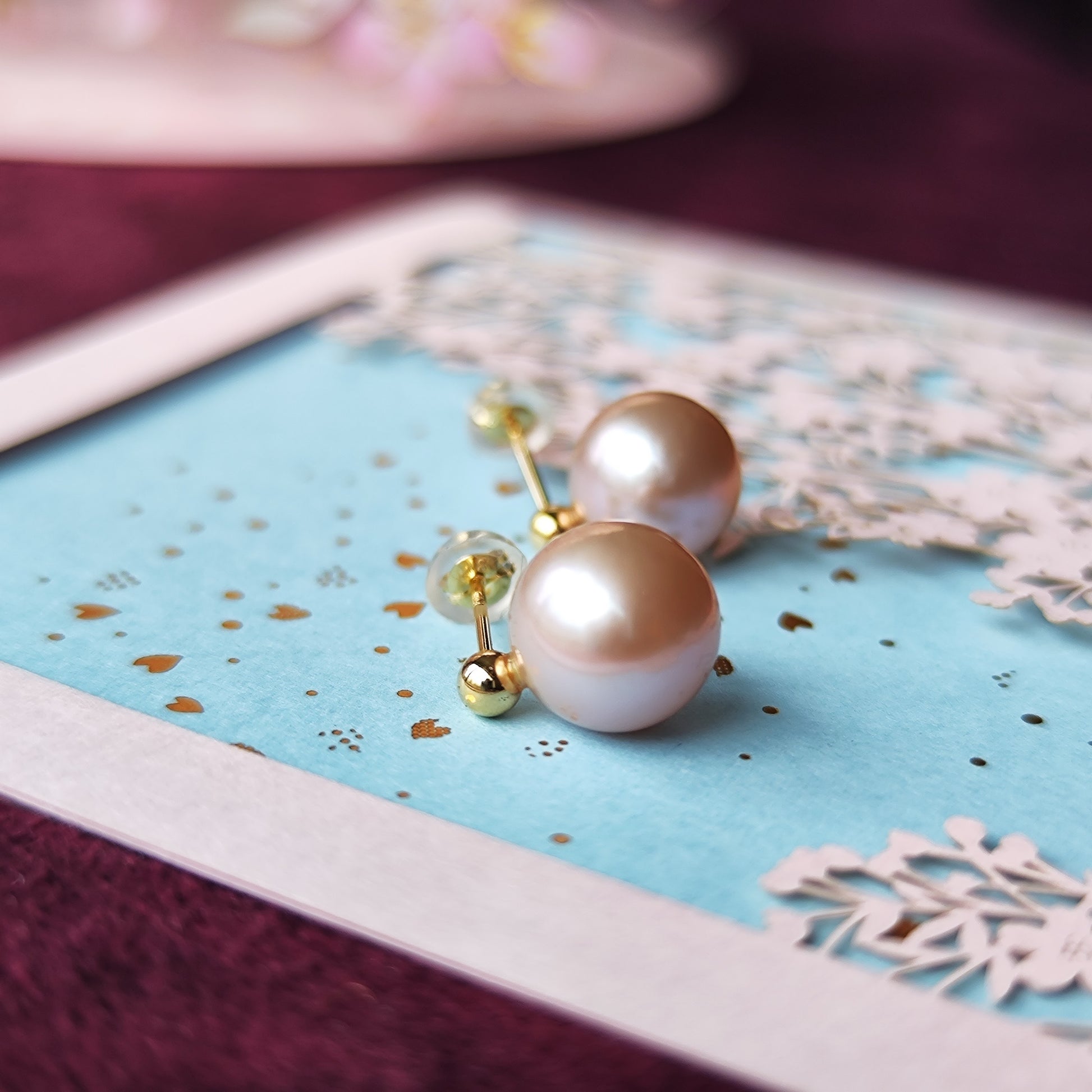 【さくらパール】夜桜 18金ピアス