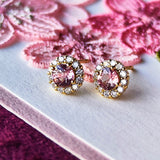 天然パパラチアサファイア 天然ダイヤモンド ピアス