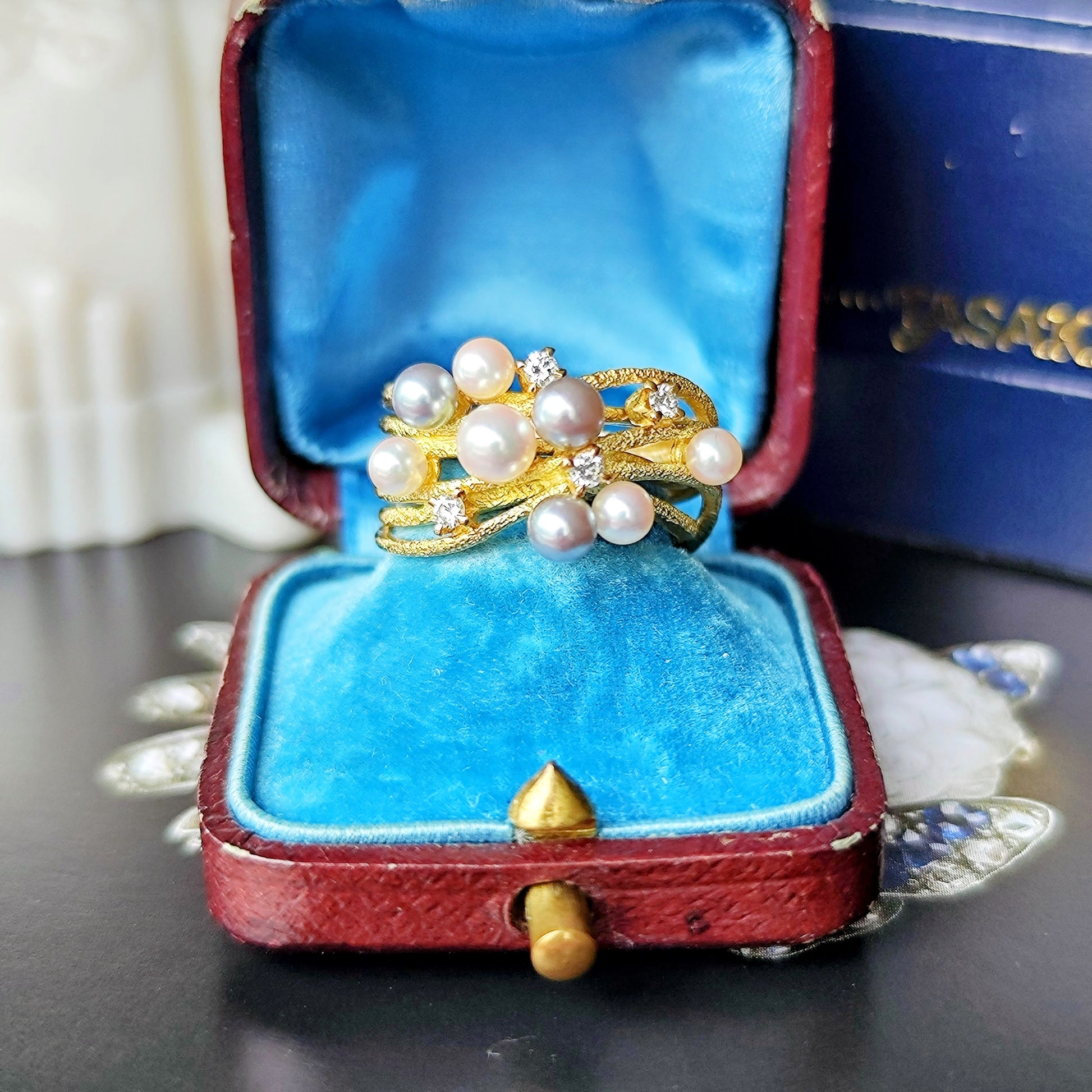 TASAKI 田崎真珠 あこや真珠 天然ダイヤモンド 18金リング