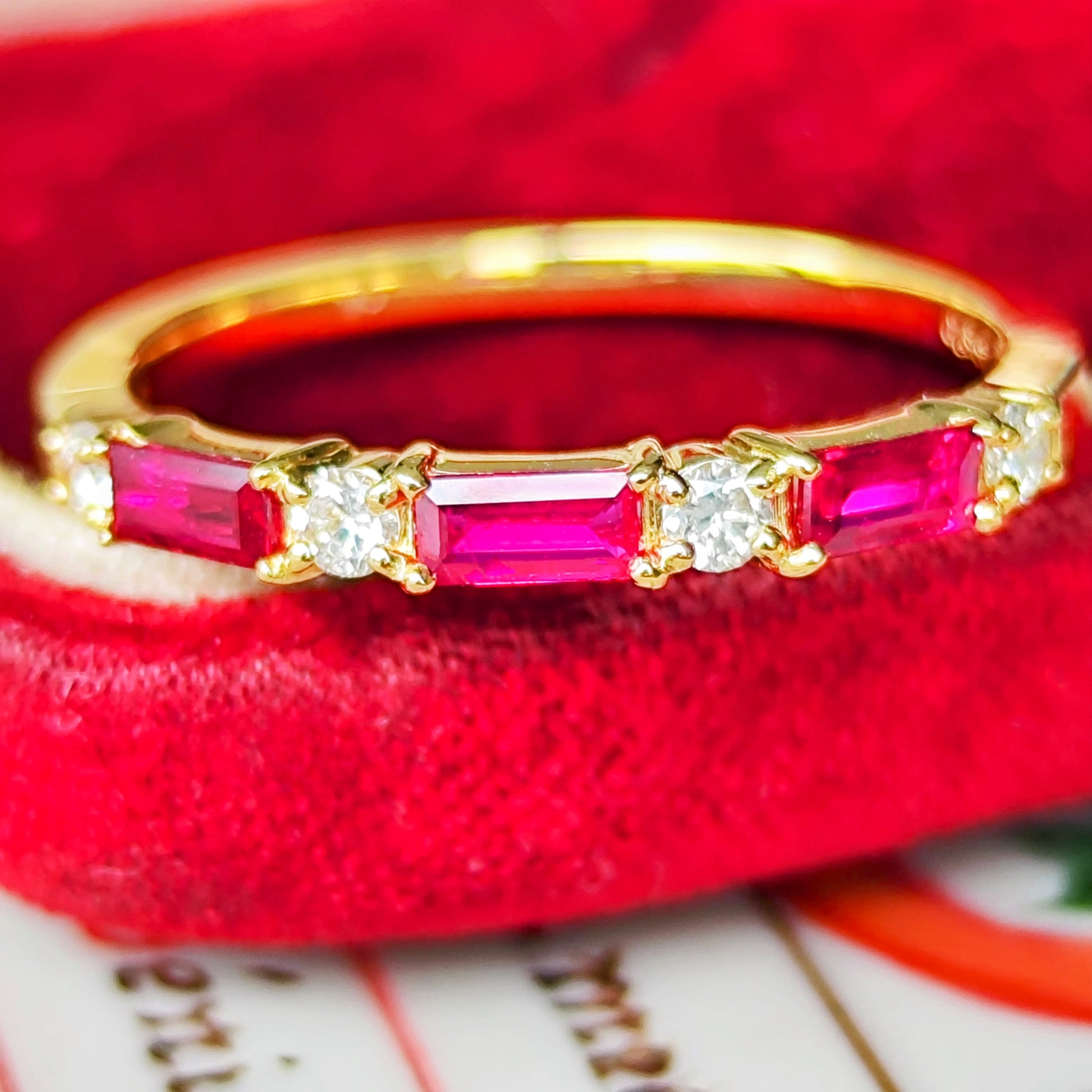 【非加熱 ピジョンブラッド】天然ルビー 天然ダイヤモンド 18金リング