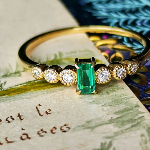 【コロンビア産】天然エメラルド 天然ダイヤモンド リング
