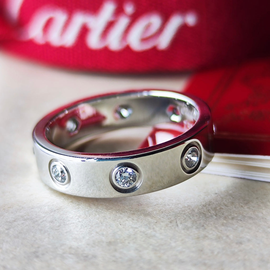 Cartier カルティエ ミニラブリング フルダイヤ 18金WG 45