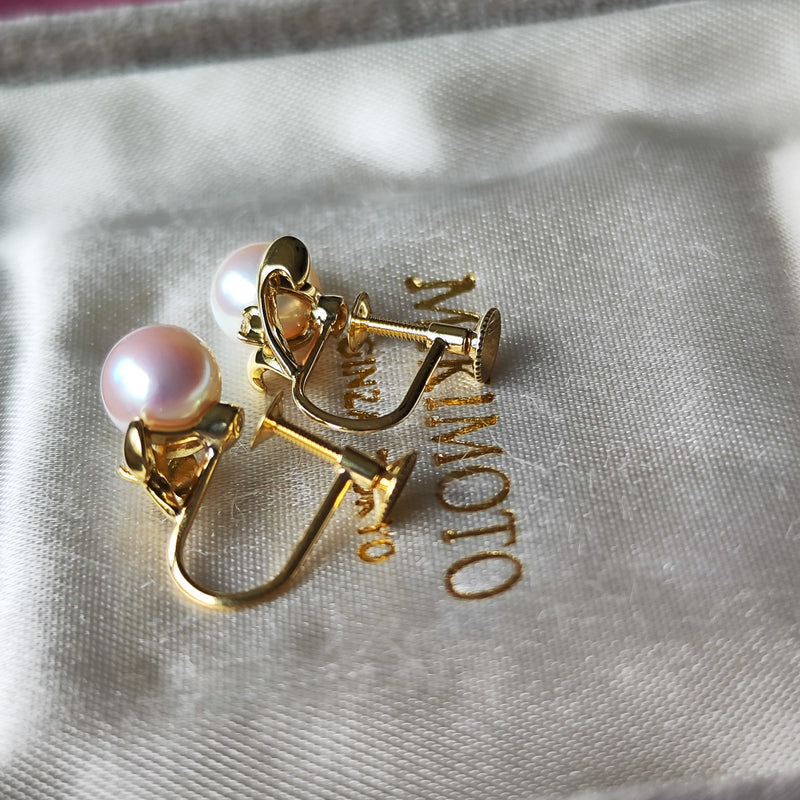 MIKIMOTO ミキモト あこや真珠 天然ダイヤモンド イヤリング