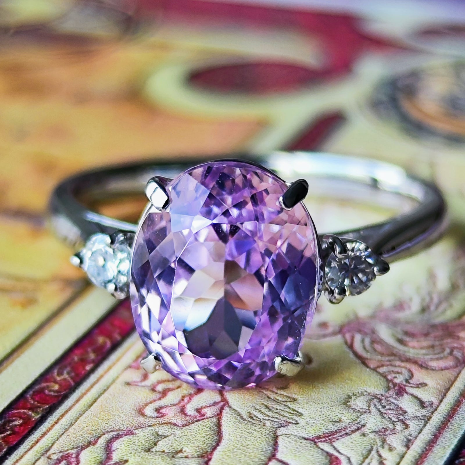 天然クンツァイト 天然ダイヤモンド リング – Mico宝飾店