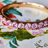 天然パパラチアサファイア ハーフエタニティリング