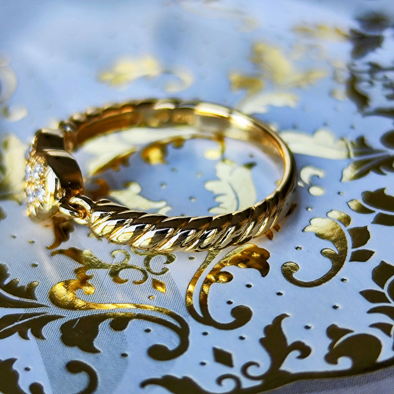 TASAKI 田崎真珠 ハートモチーフ パヴェリング 18金