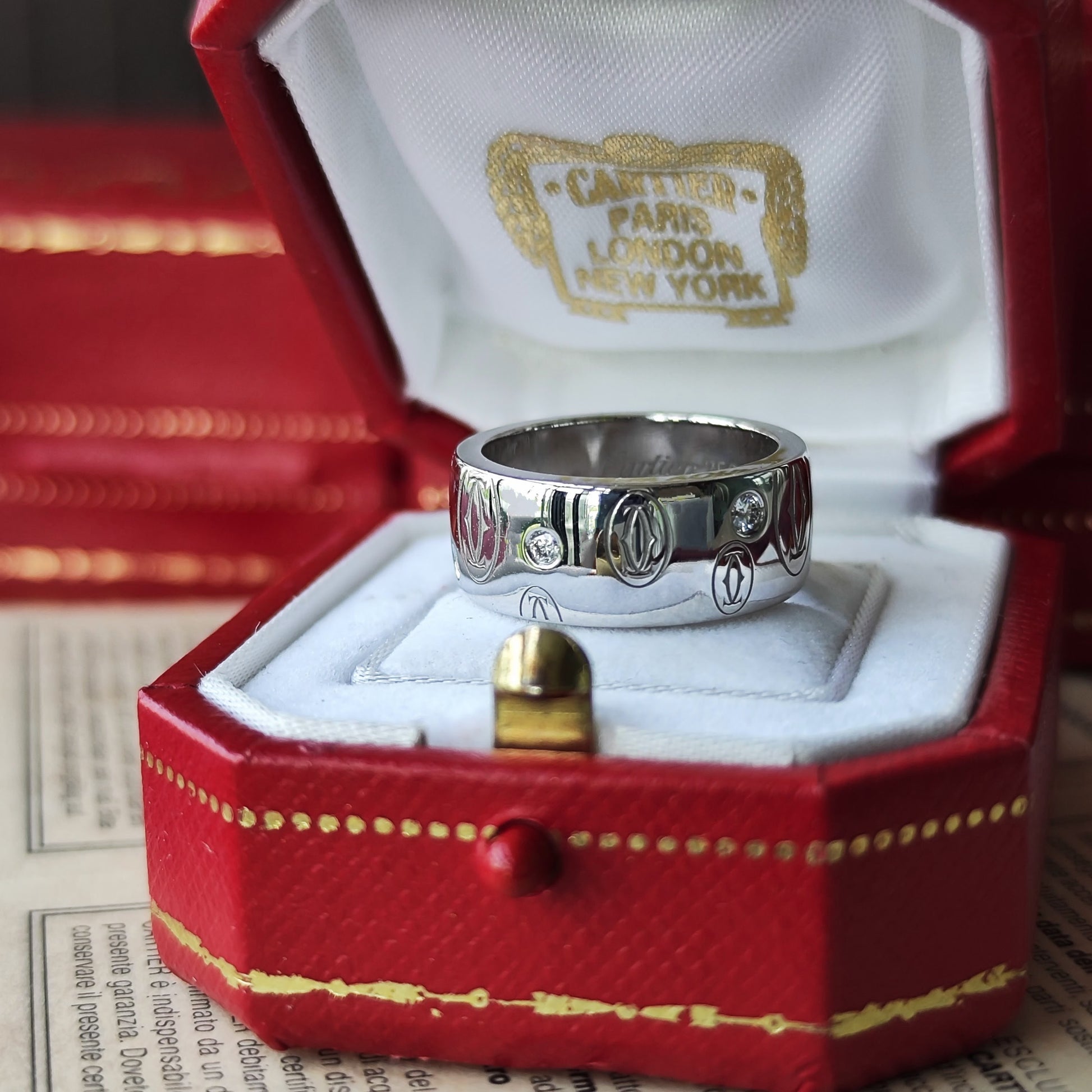 【Cartier 廃盤 レア】Cartier カルティエ ハッピーバースデー ダイヤモンドリング K18WG 51