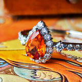 【マンダリンガーネット】天然スペサルティンガーネット 天然ダイヤモンド リング