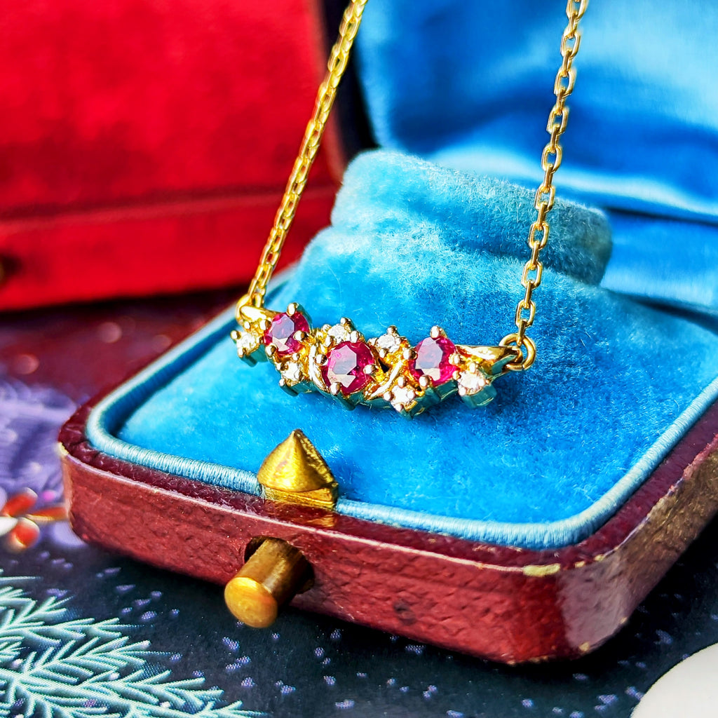MIKIMOTO ミキモト 天然ルビー 天然ダイヤモンド ネックレス