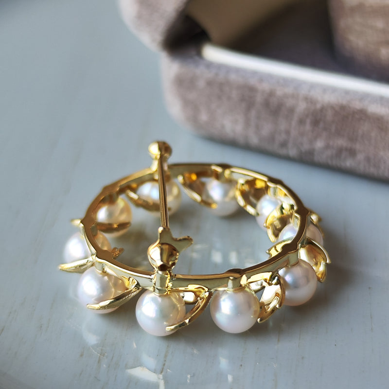 MIKIMOTO ミキモト あこや真珠 リースブローチ – Mico宝飾店
