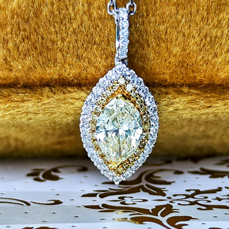 【イエローダイヤ】天然ダイヤモンド ネックレス 18金